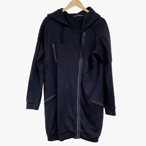 All saints oversized hoodie black Ridley zipper sweatshirt